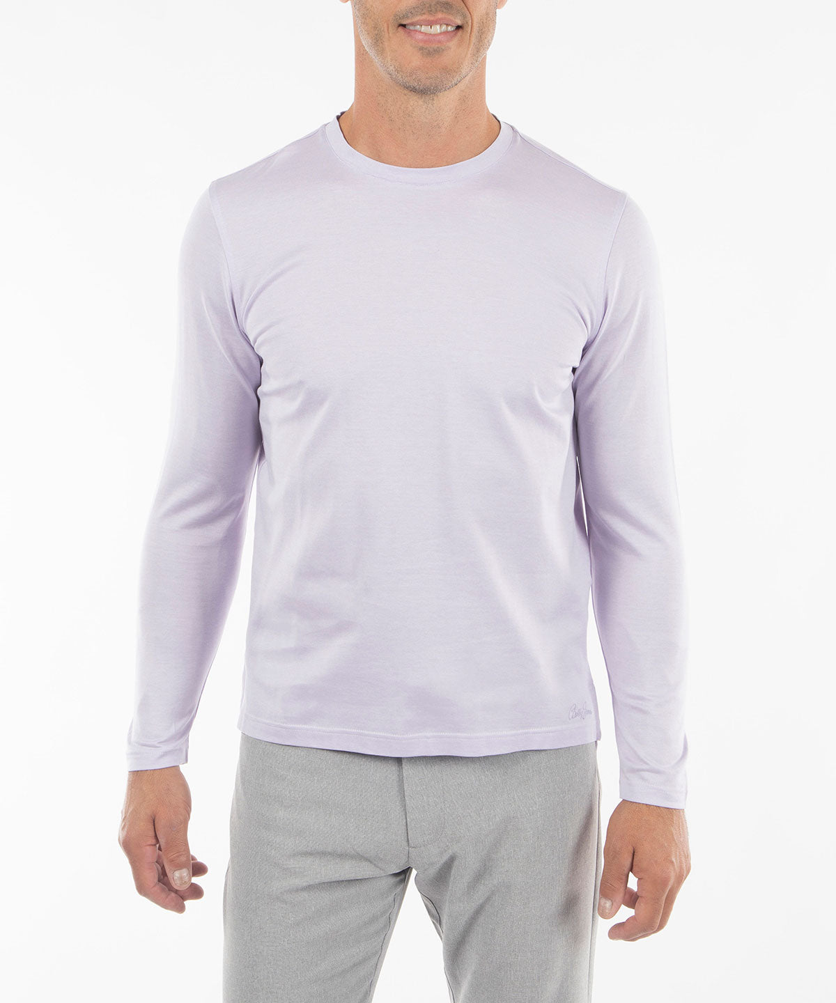 Signature Pima Cotton Lightweight Long-Sleeve Crew Neck T-Shirt
