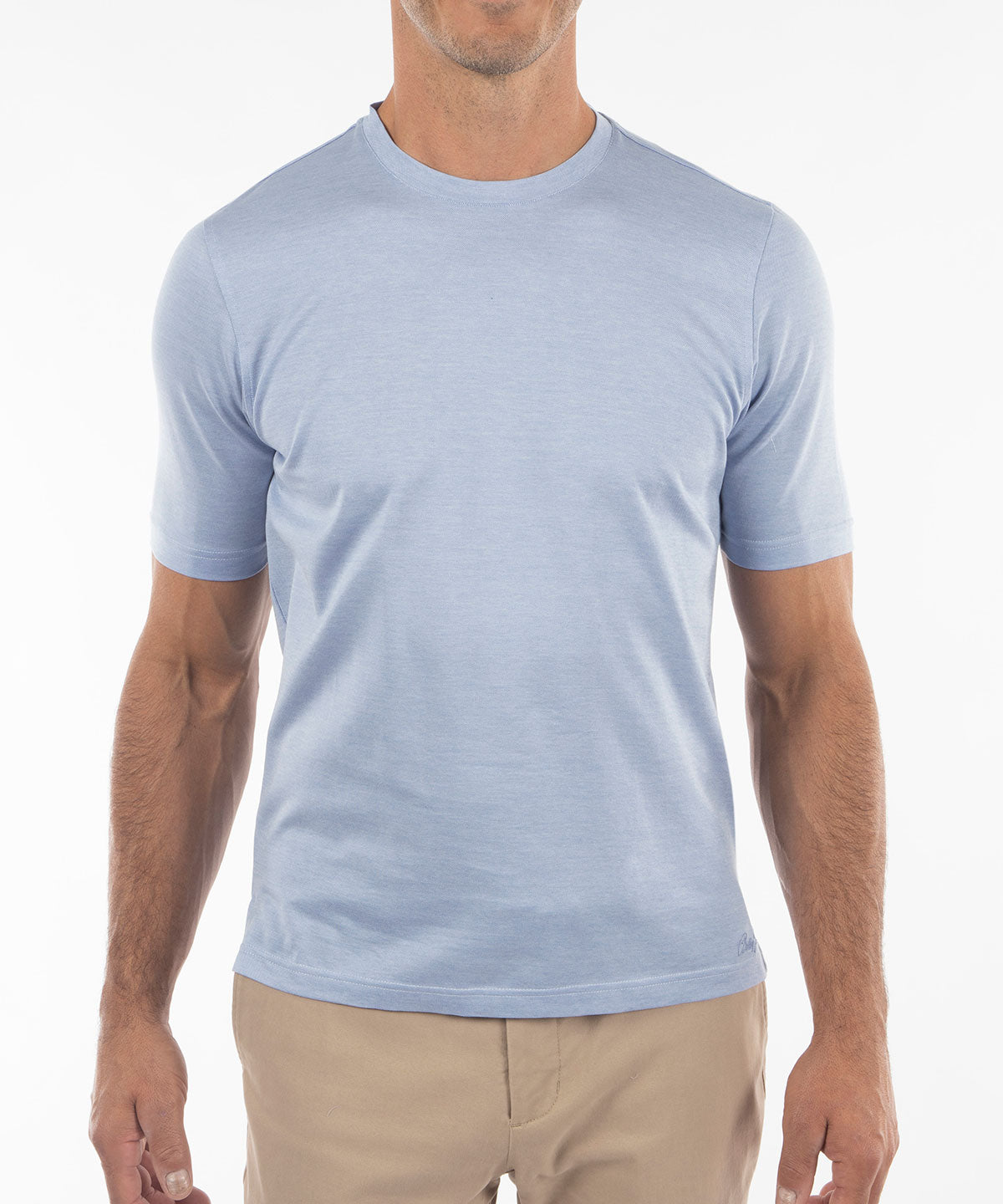 Signature Pima Cotton Lightweight Short-Sleeve Crew Neck T-Shirt