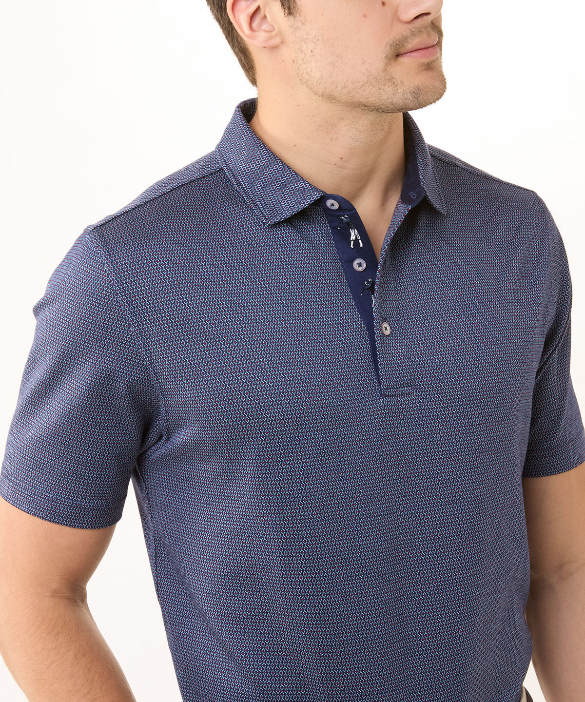 Signature 100% Mercerized Cotton Whitcombe Diamond Jacquard Polo Shirt