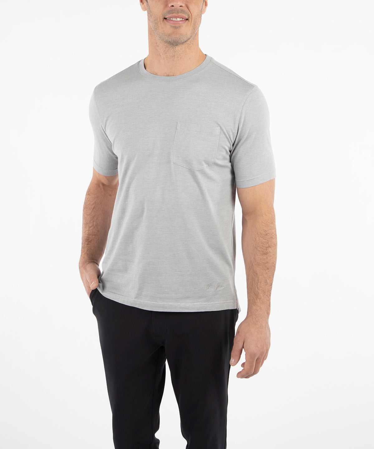 Signature Pima Cotton Stretch Short-Sleeve Crew Neck T-Shirt
