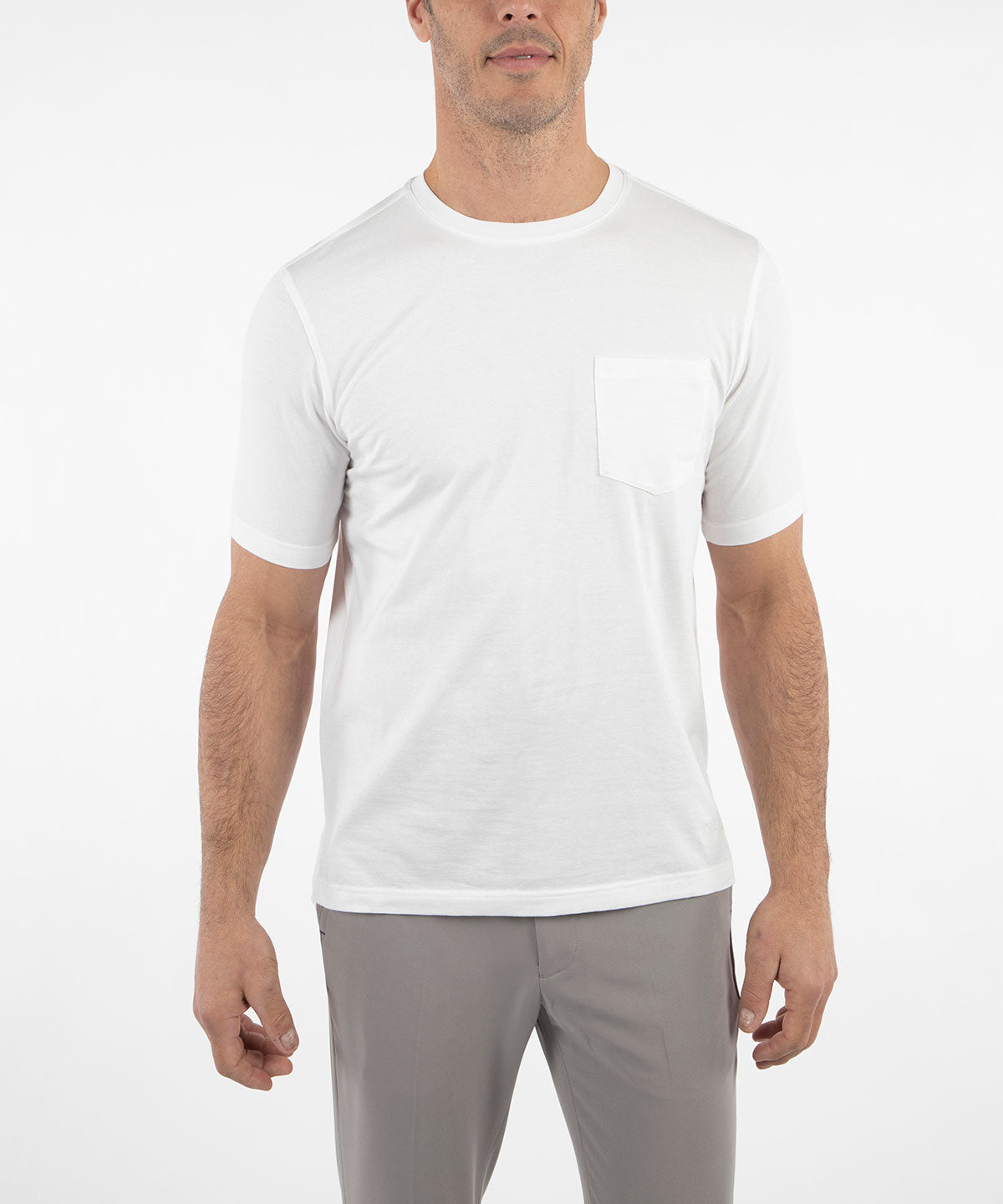 Signature Pima Cotton Stretch Short-Sleeve Crew Neck T-Shirt