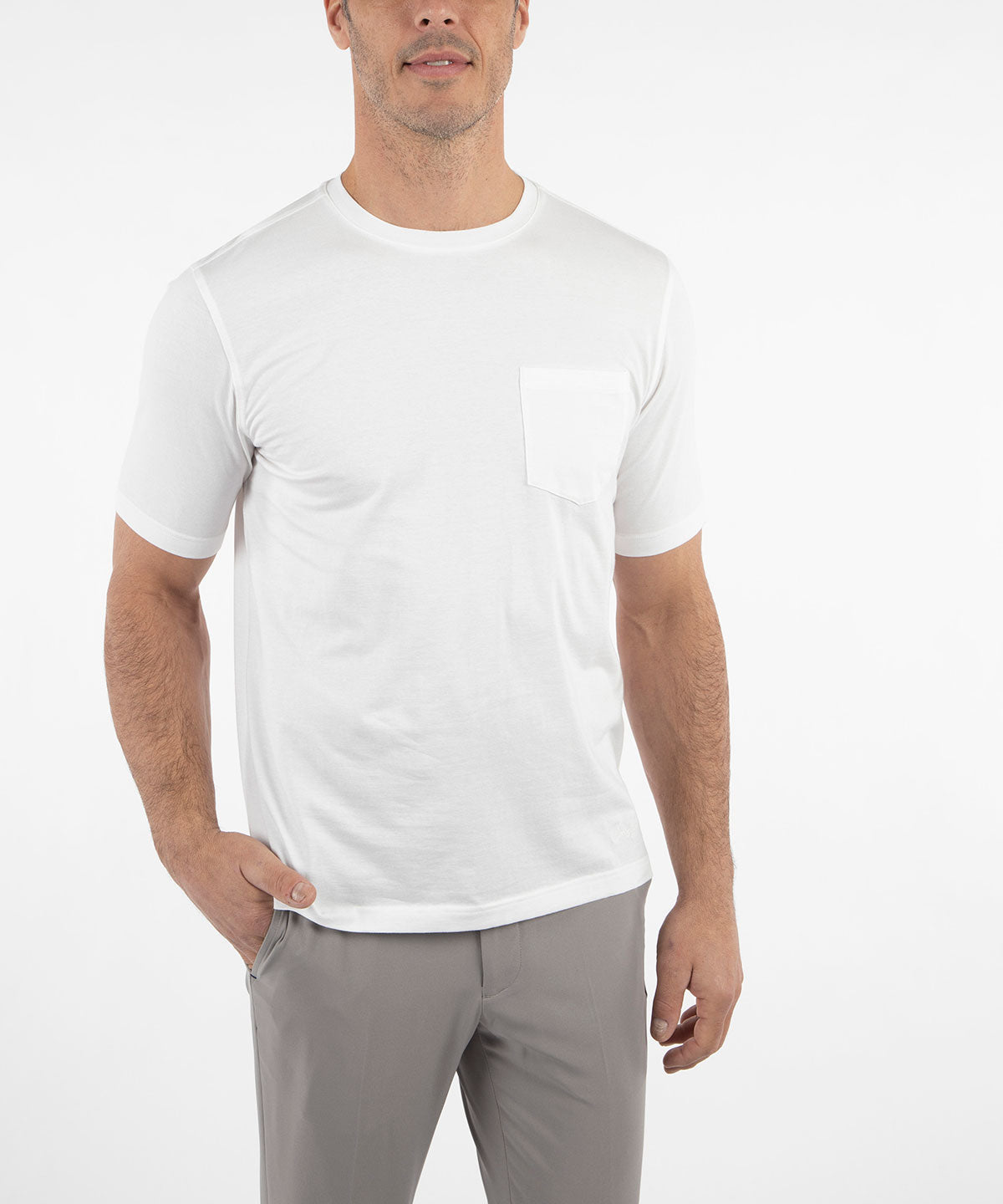 Signature Pima Cotton Stretch Short-Sleeve Crew Neck T-Shirt