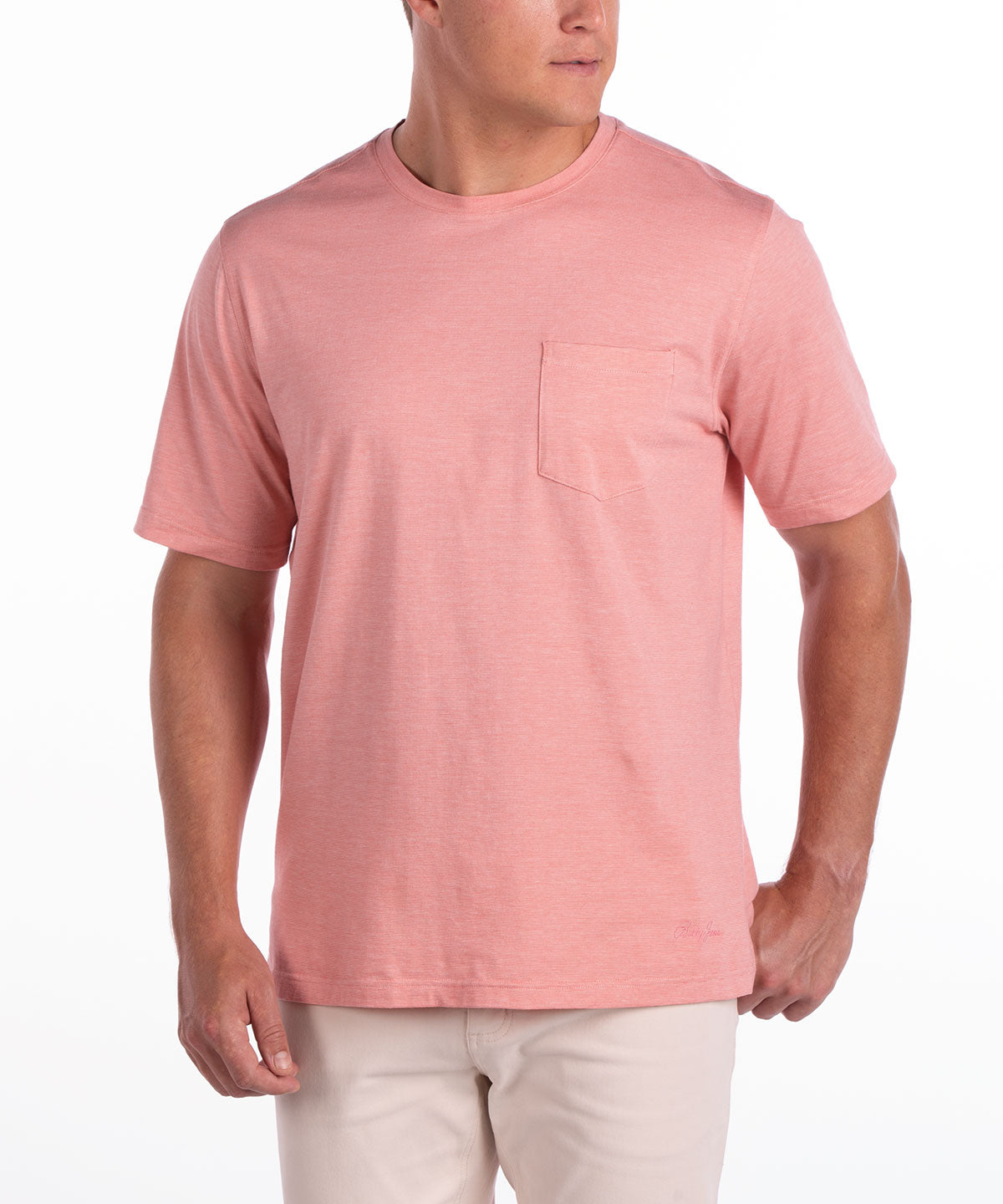 Signature Pima Cotton Stretch Short-Sleeve Crew Neck T-Shirt
