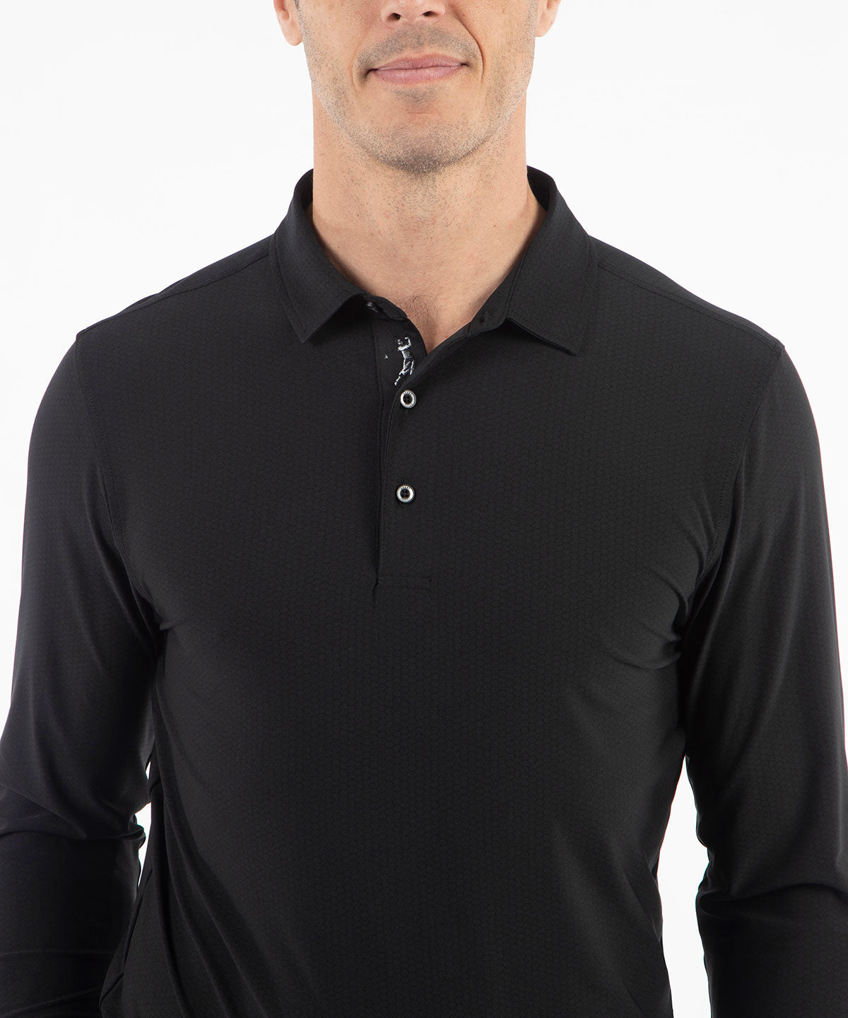 Performance Jersey Balata Print Long-Sleeve Polo