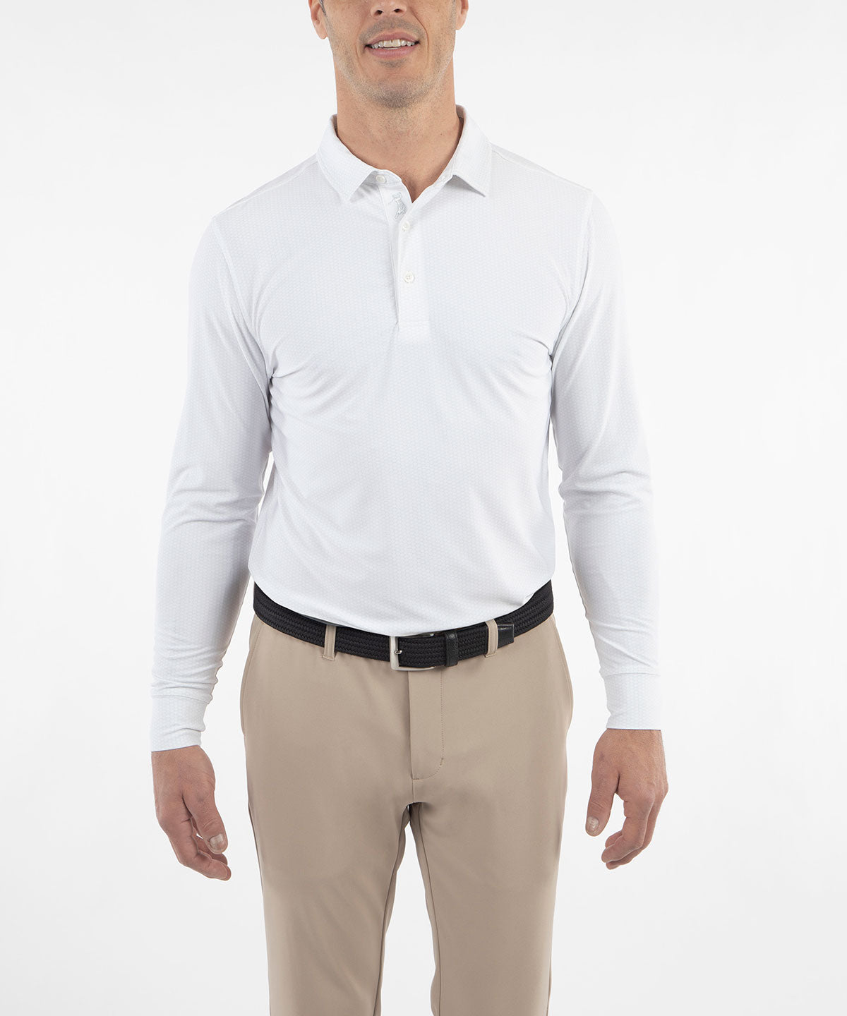 Performance Jersey Balata Print Long-Sleeve Polo