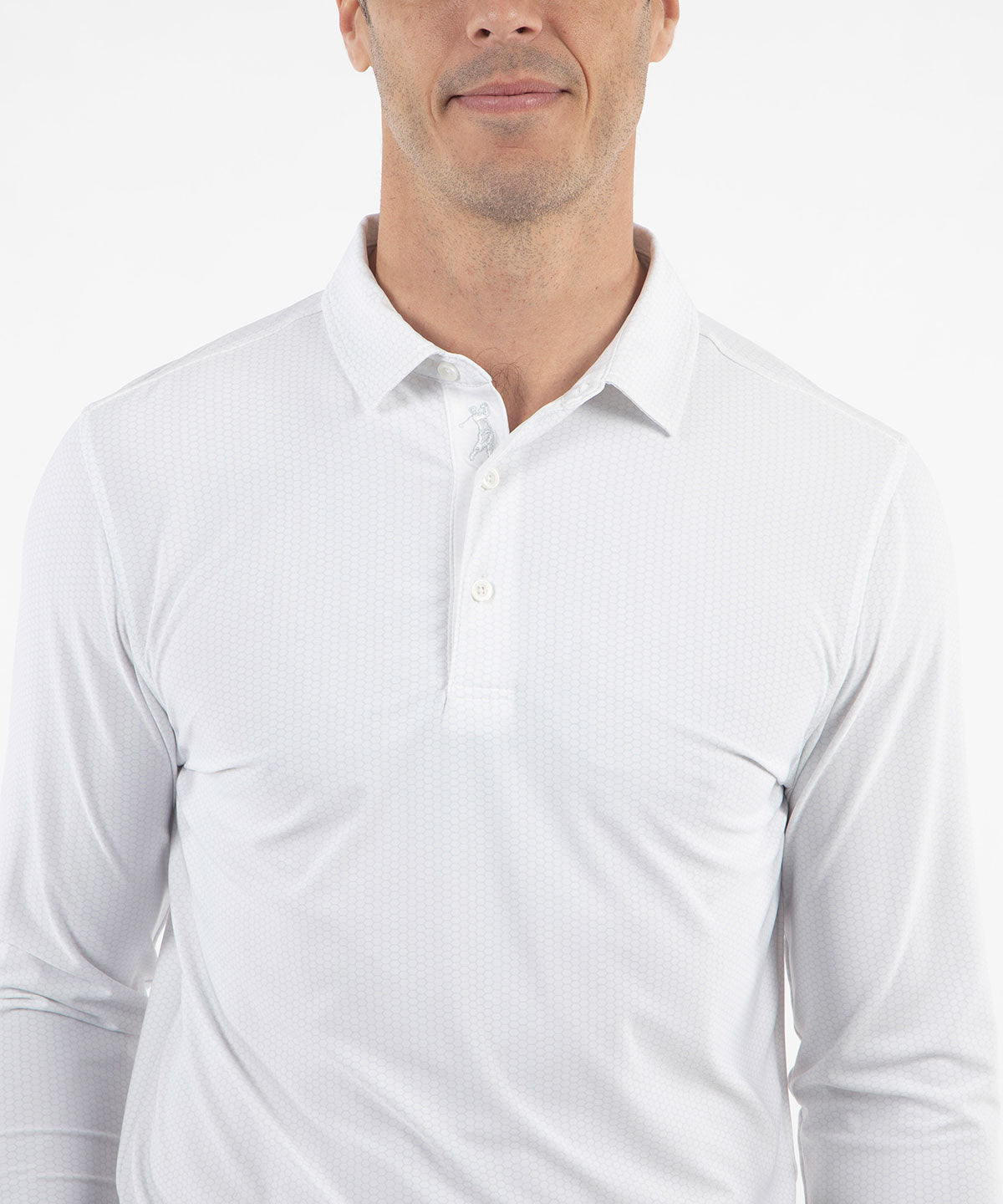 Performance Jersey Balata Print Long-Sleeve Polo