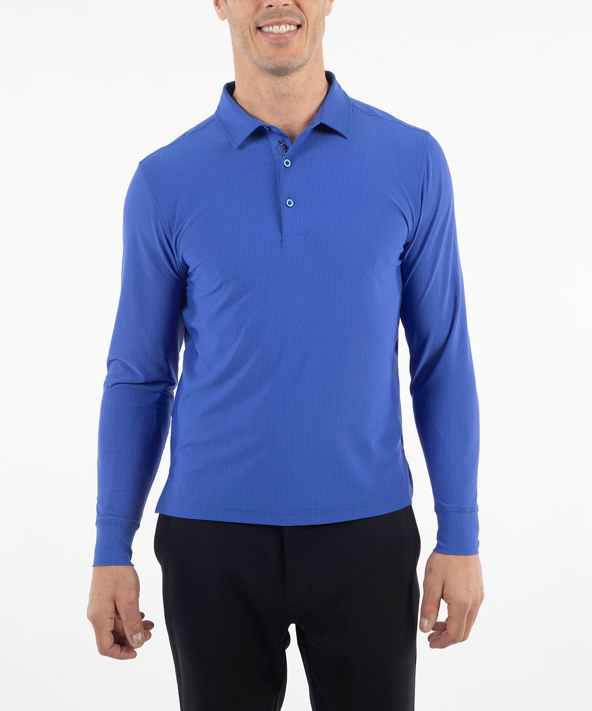 Performance Jersey Balata Print Long-Sleeve Polo
