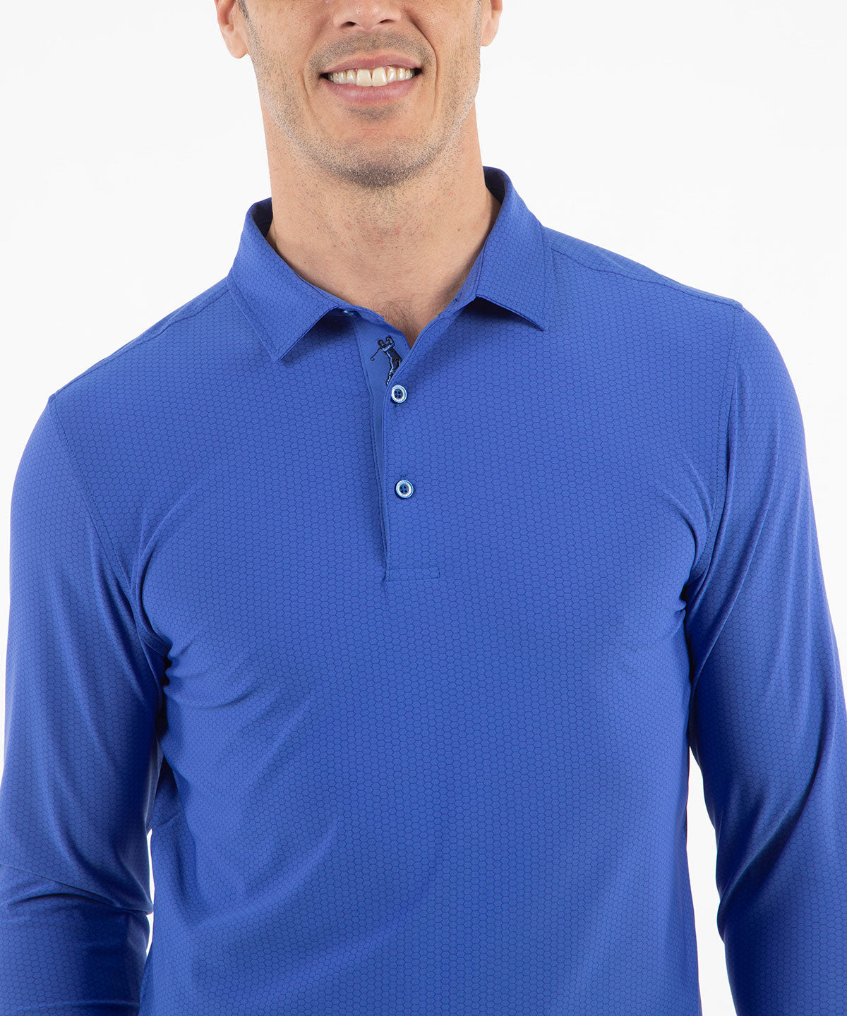 Performance Jersey Balata Print Long-Sleeve Polo