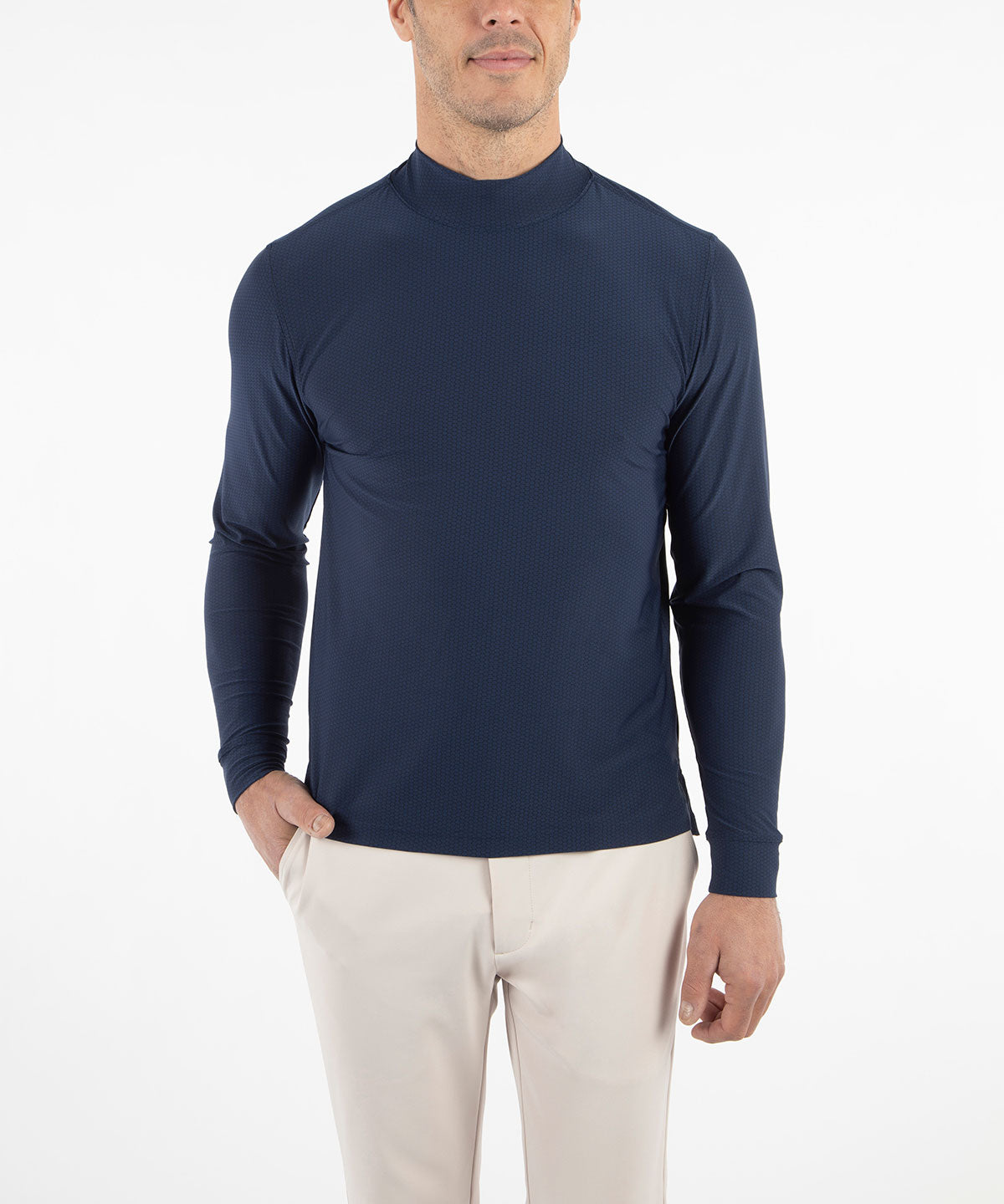 Performance Jersey Balata Long-Sleeve Mock Neck T-Shirt