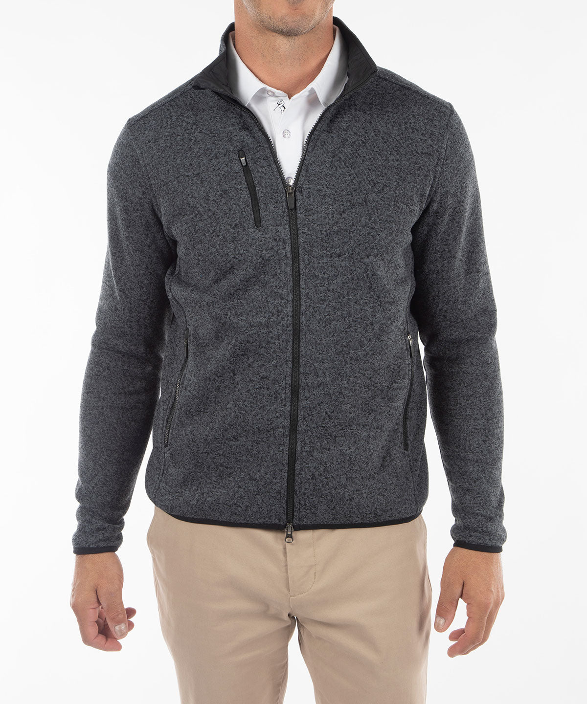 Performance Heathered Full Zip Fleece Jacket