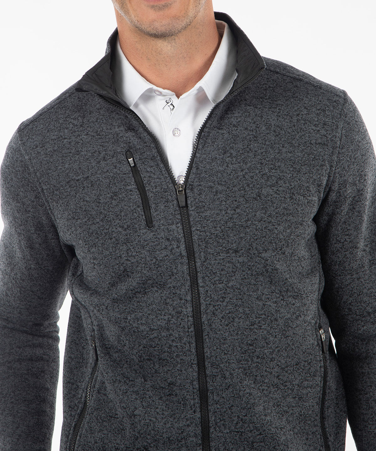 Performance Heathered Full Zip Fleece Jacket