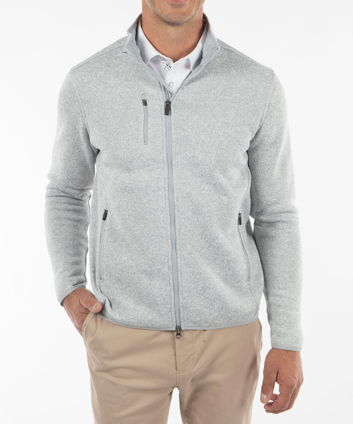 Performance Heathered Full Zip Fleece Jacket