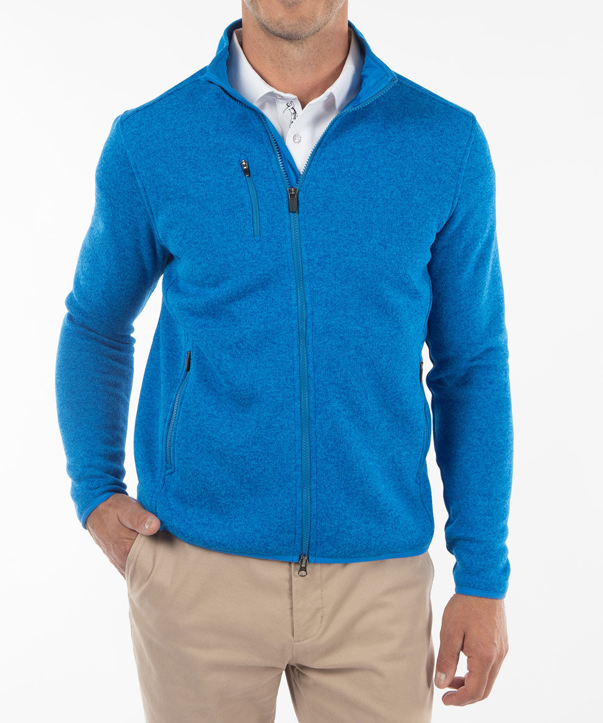 Performance Heathered Full Zip Fleece Jacket