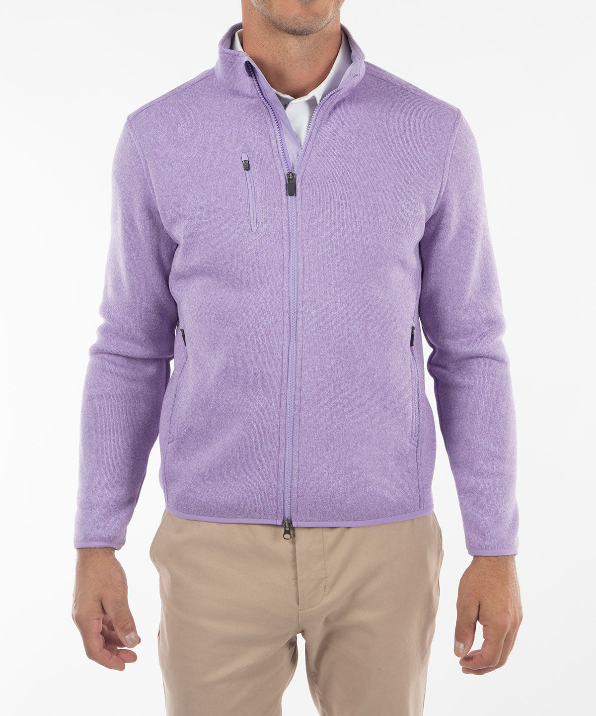 Performance Heathered Full Zip Fleece Jacket