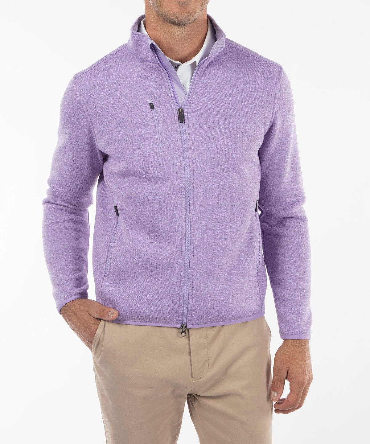 Performance Heathered Full Zip Fleece Jacket
