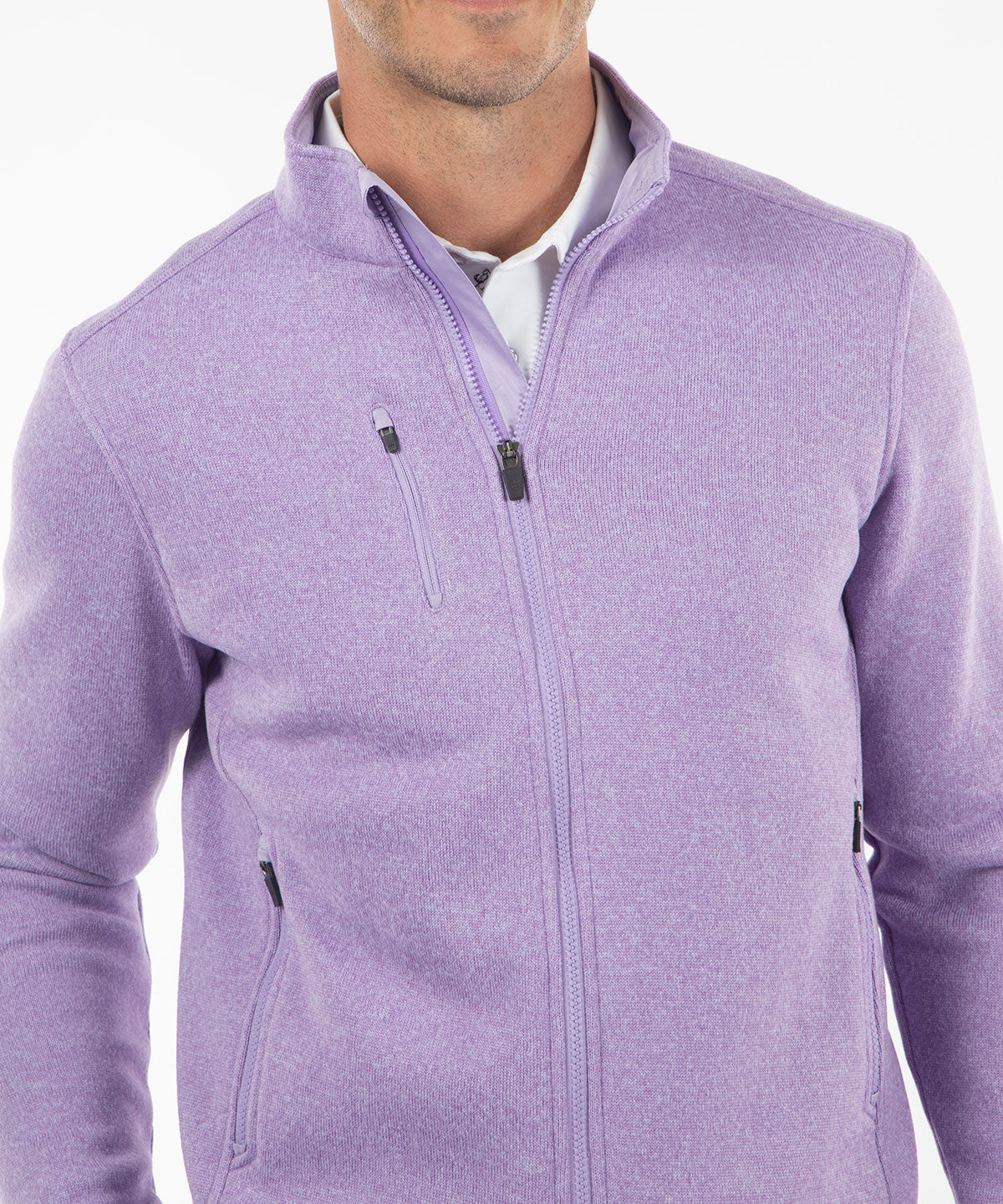 Performance Heathered Full Zip Fleece Jacket