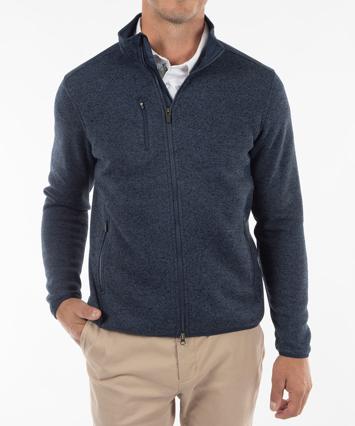 Performance Heathered Full Zip Fleece Jacket