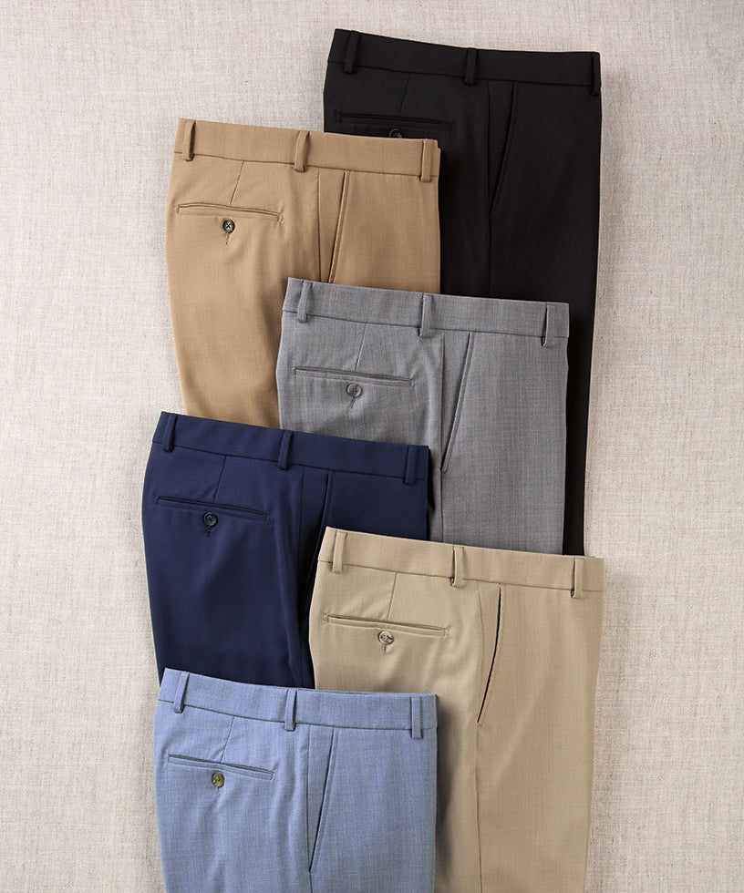 Signature Solid Wool Gabardine Trousers