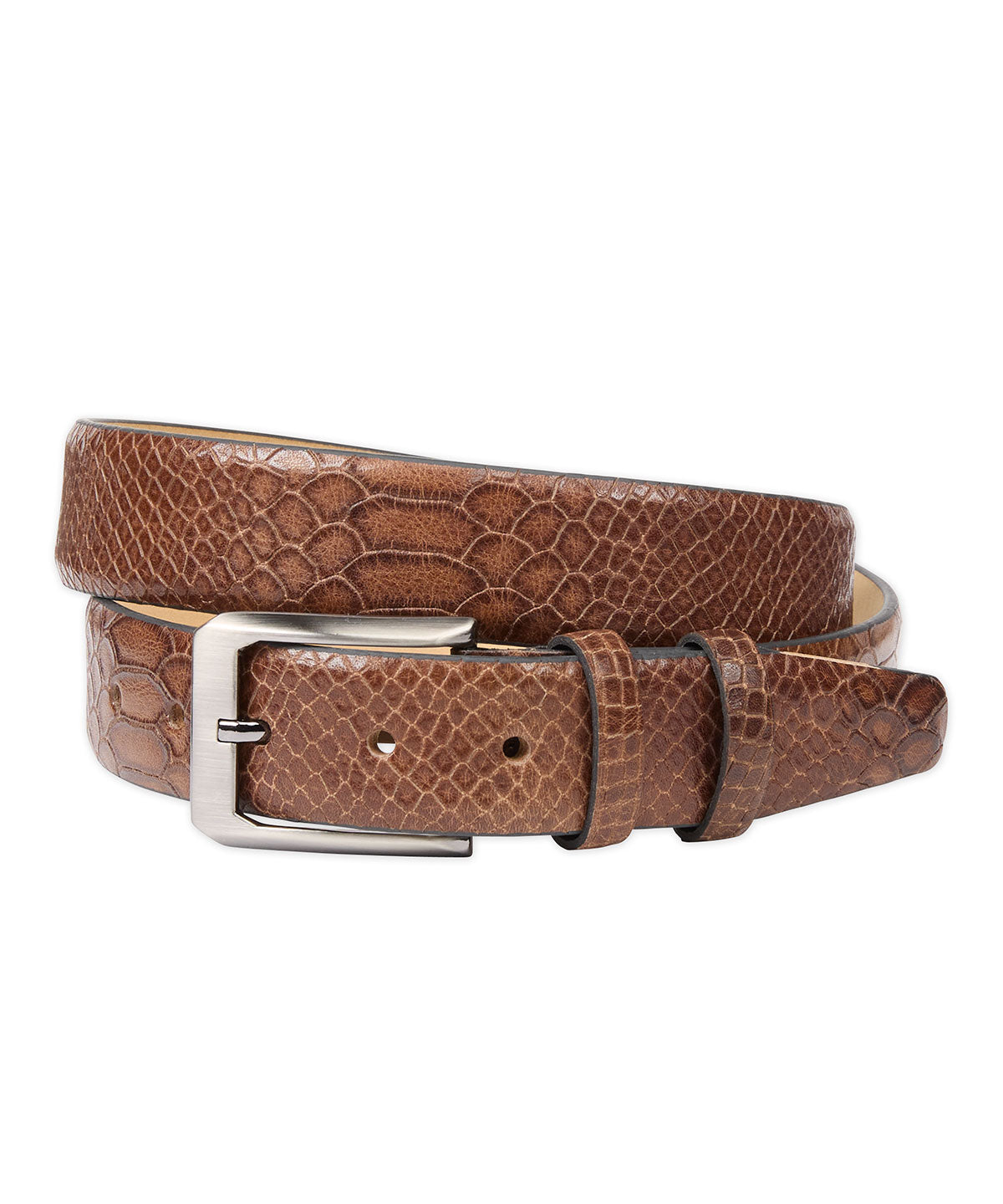 Mock Python Calfskin Leather Belt