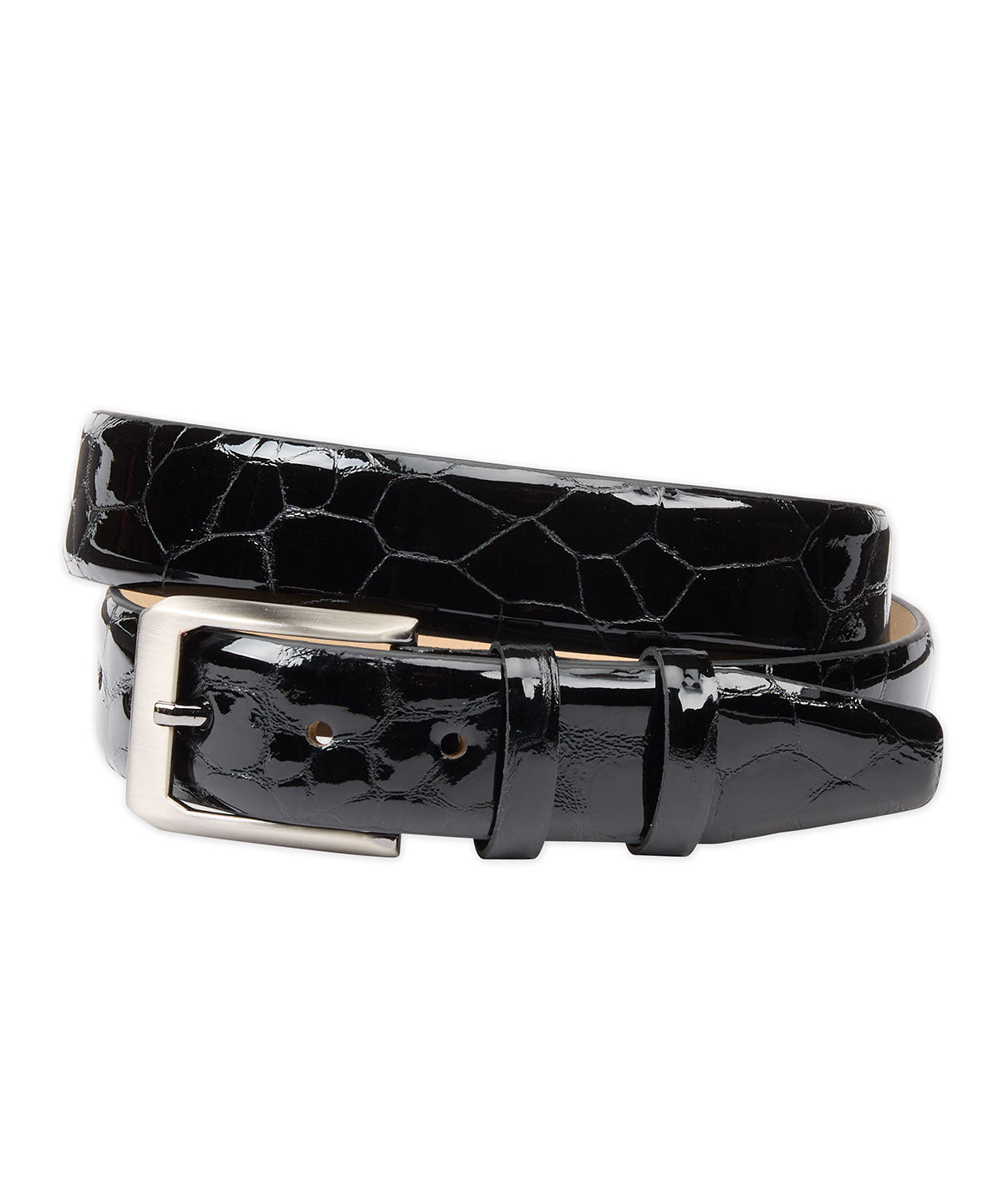 Mock Reptile Calfskin Leather Belt