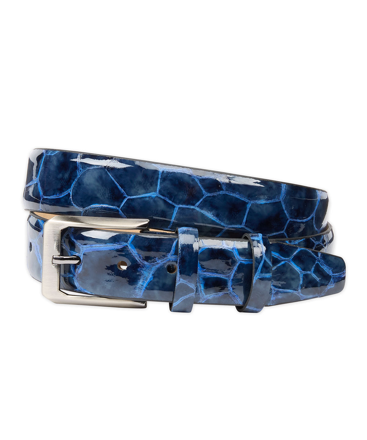 Mock Reptile Calfskin Leather Belt