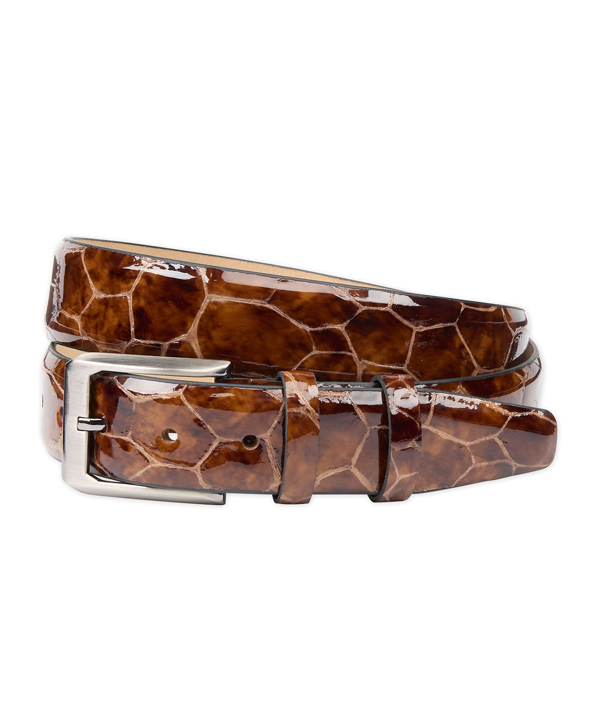 Mock Reptile Calfskin Leather Belt