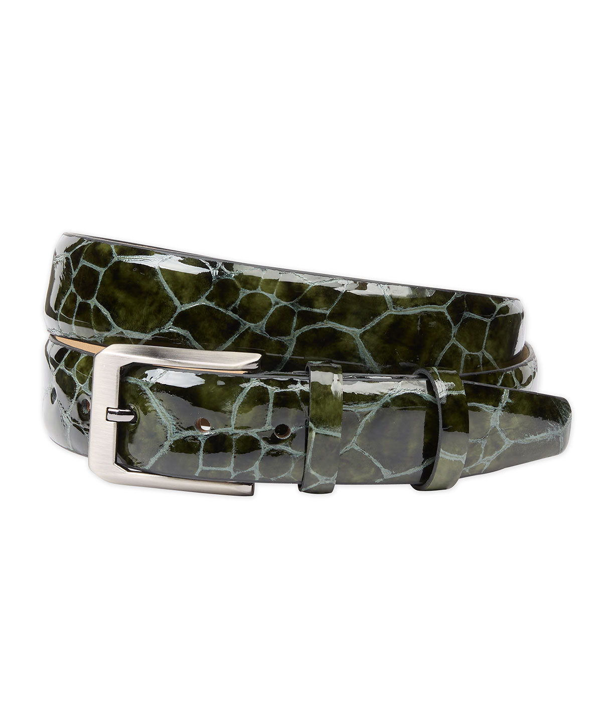 Mock Reptile Calfskin Leather Belt