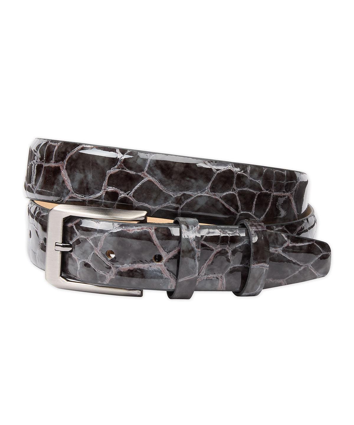 Mock Reptile Calfskin Leather Belt