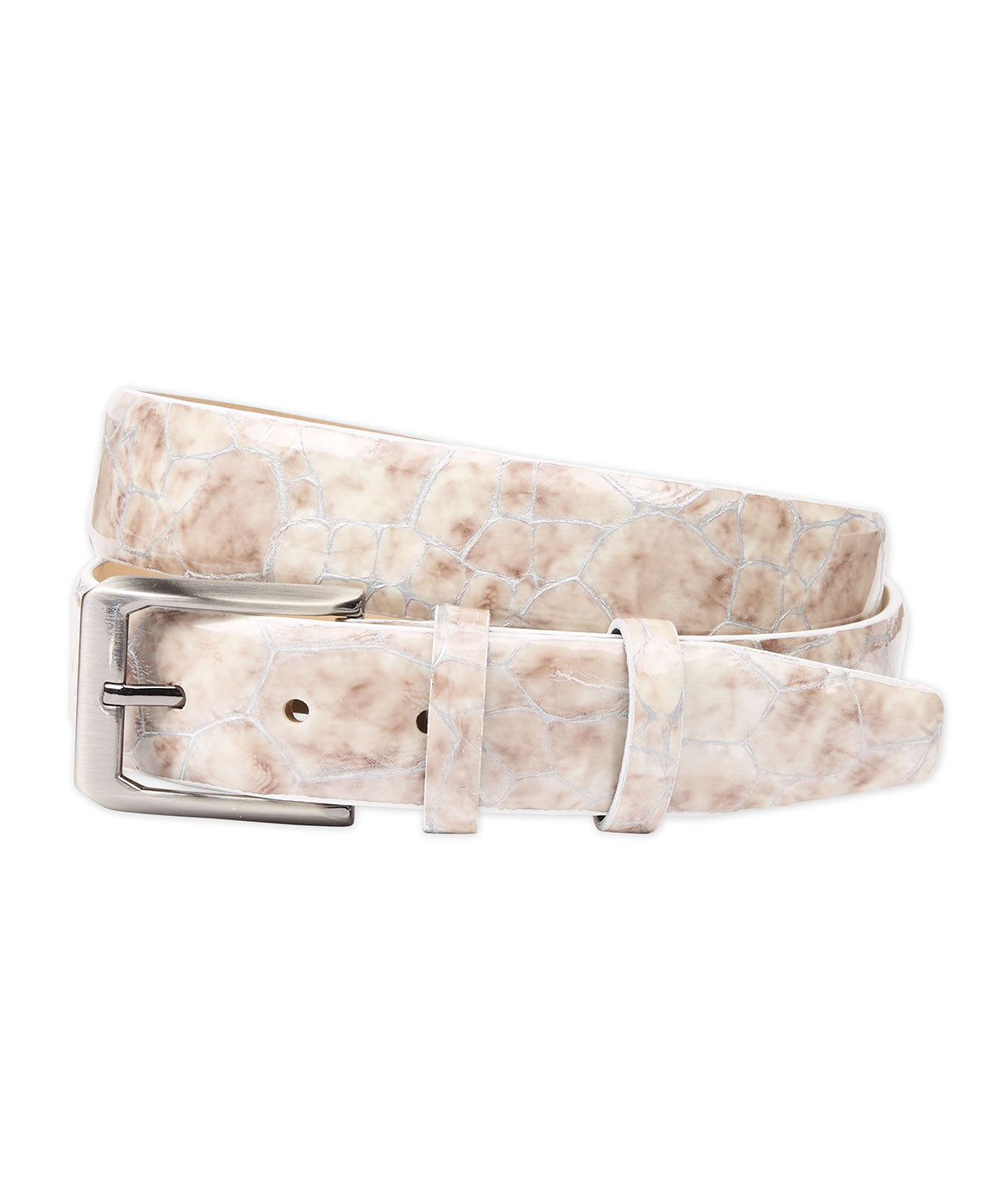 Mock Reptile Calfskin Leather Belt