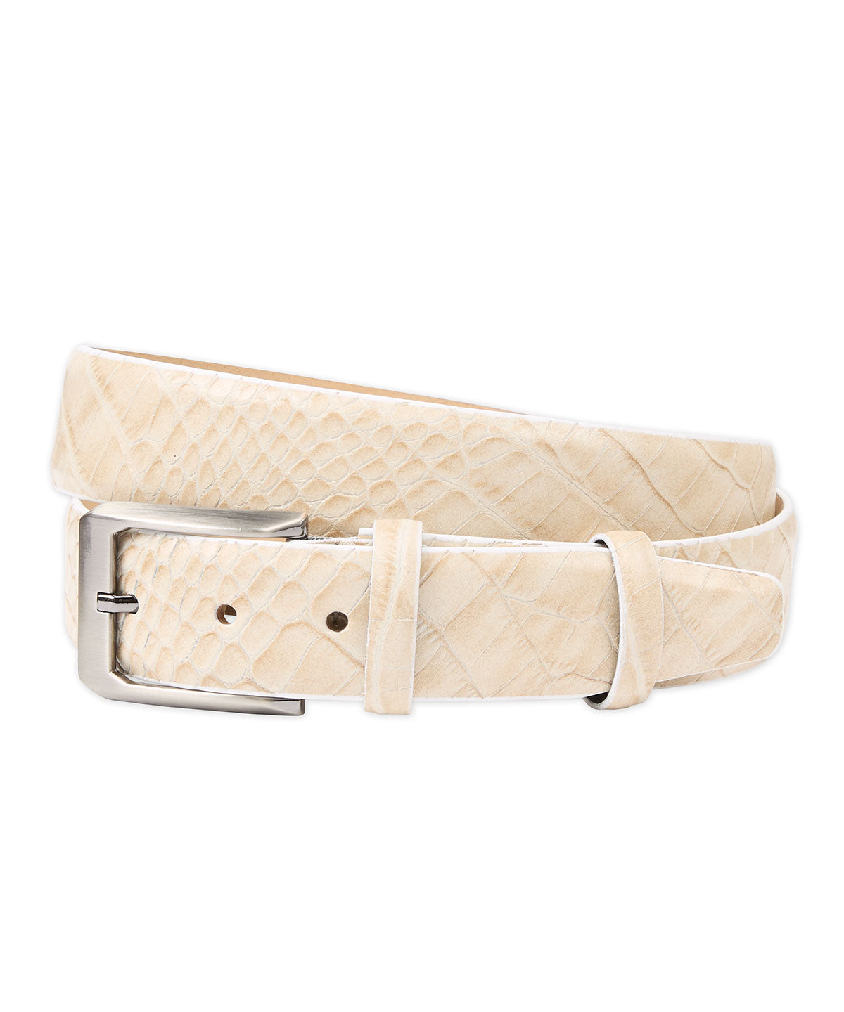 Mock Crocodile Calfskin Leather Belt