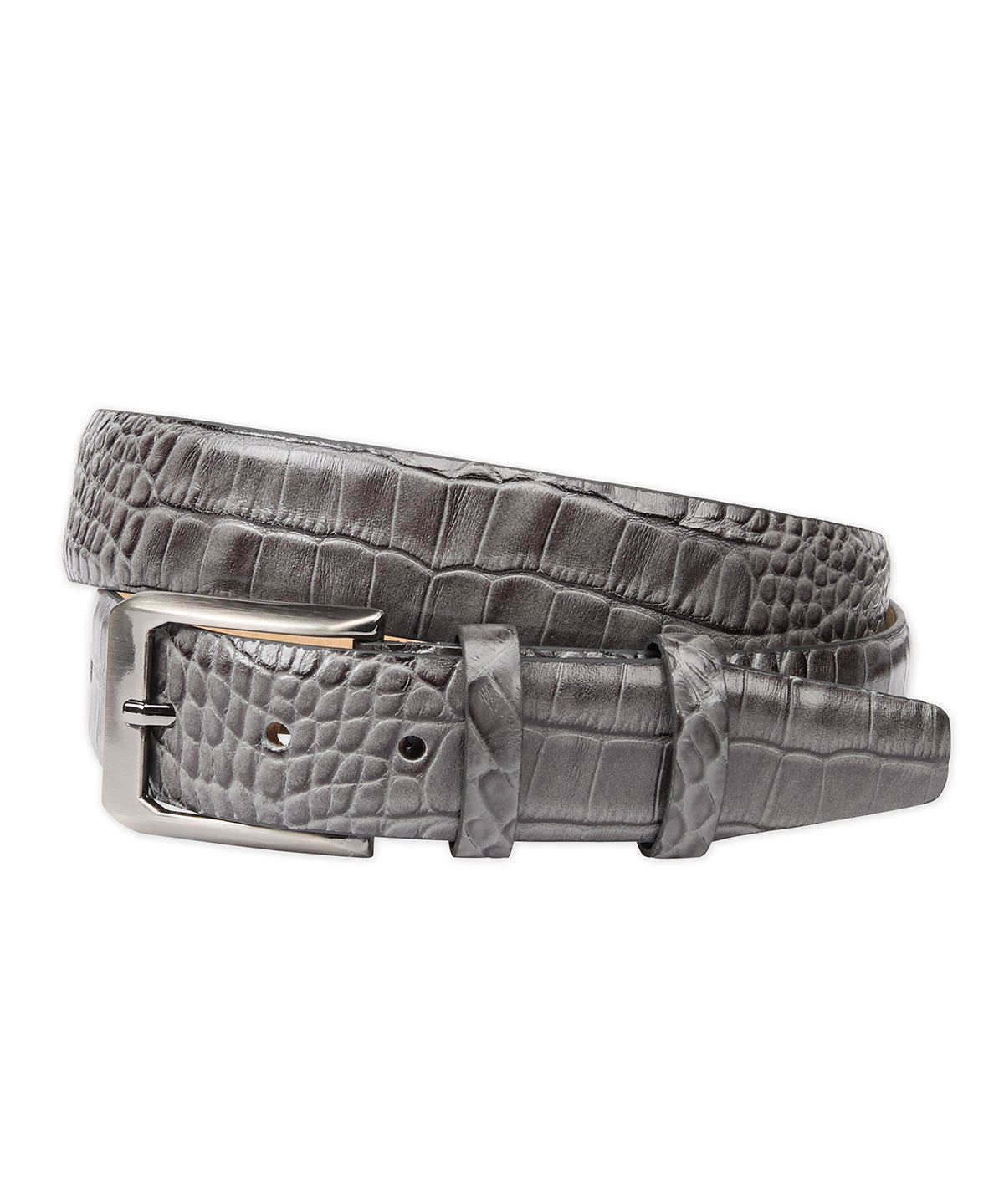 Mock Crocodile Calfskin Leather Belt