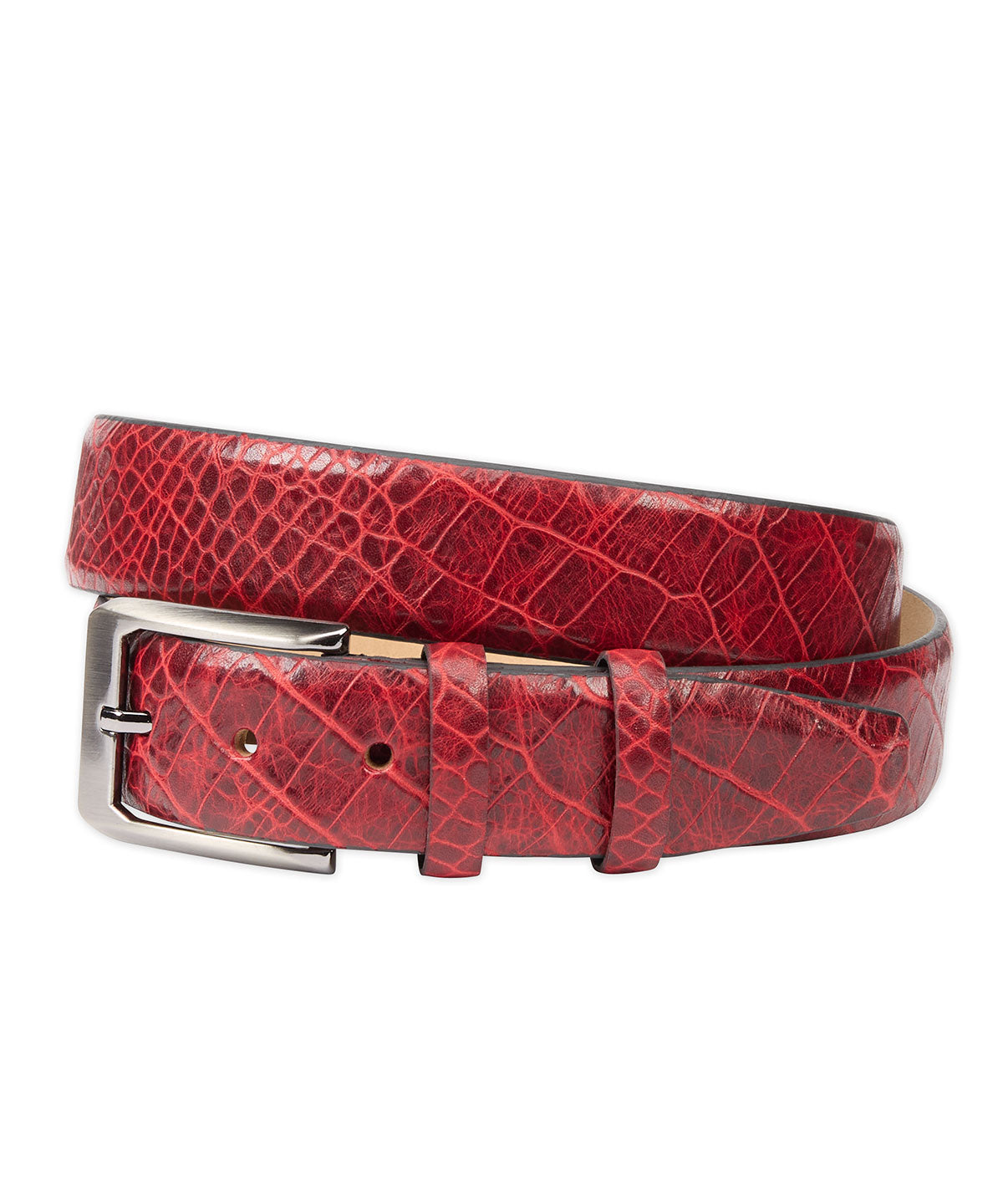 Mock Crocodile Calfskin Leather Belt