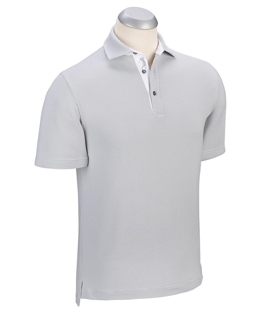 Performance Mini Feed Stripe Short Sleeve Polo Shirt