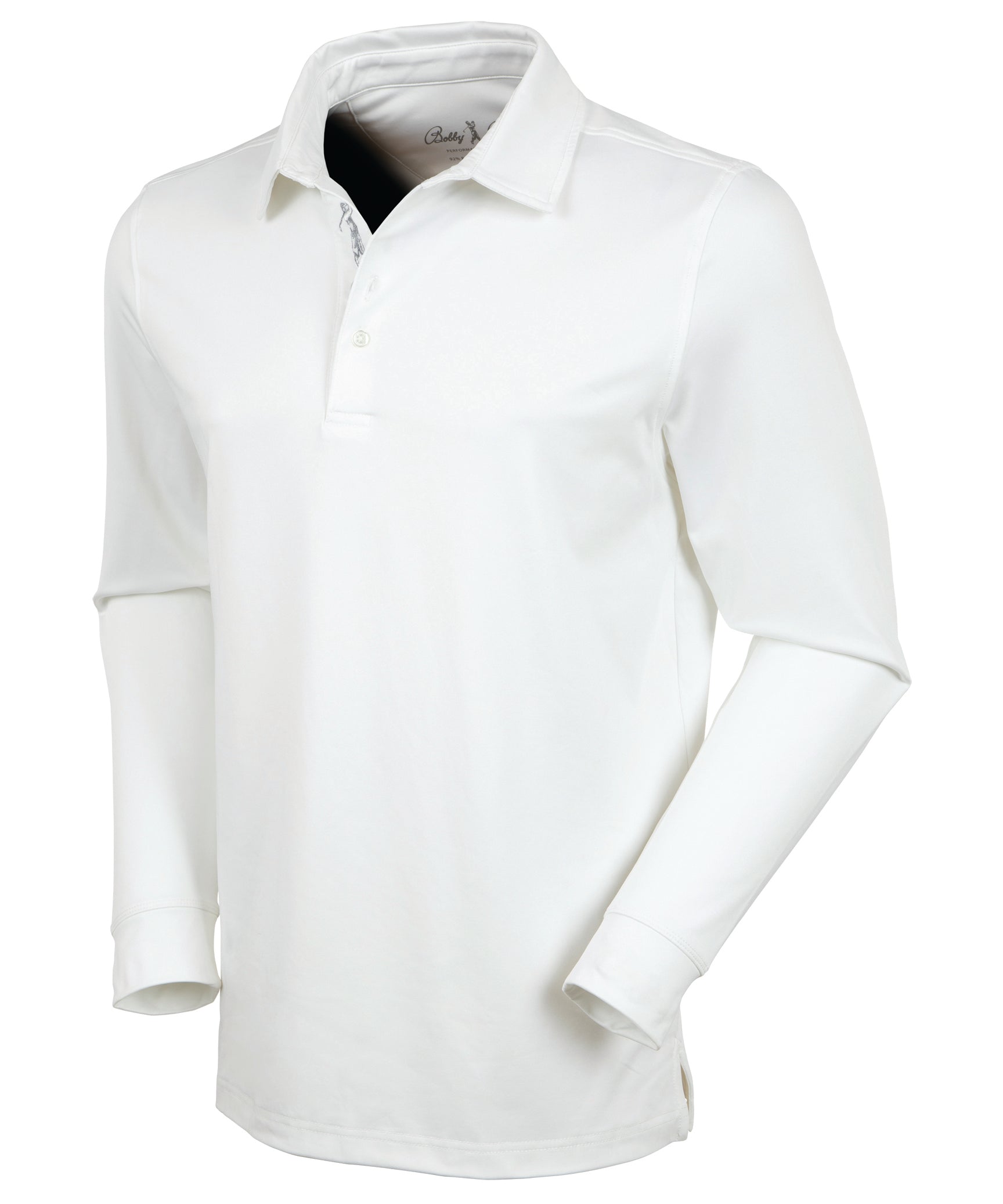 Performance Brushed Poly Flannel Stretch Jersey Polo with Player Placket