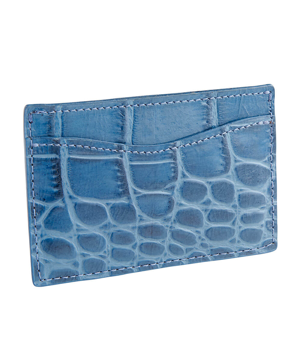 Croc-Embossed Italian Leather Card Case
